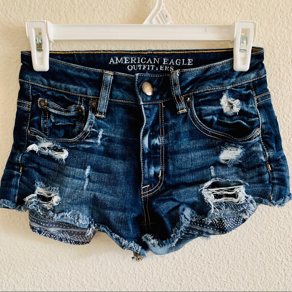 Distressed American eagle shorts